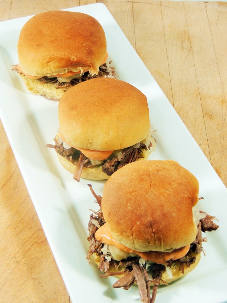 Reuben Sliders (with Slow Cooker Corned Beef) Bobbi's Kozy Kitchen