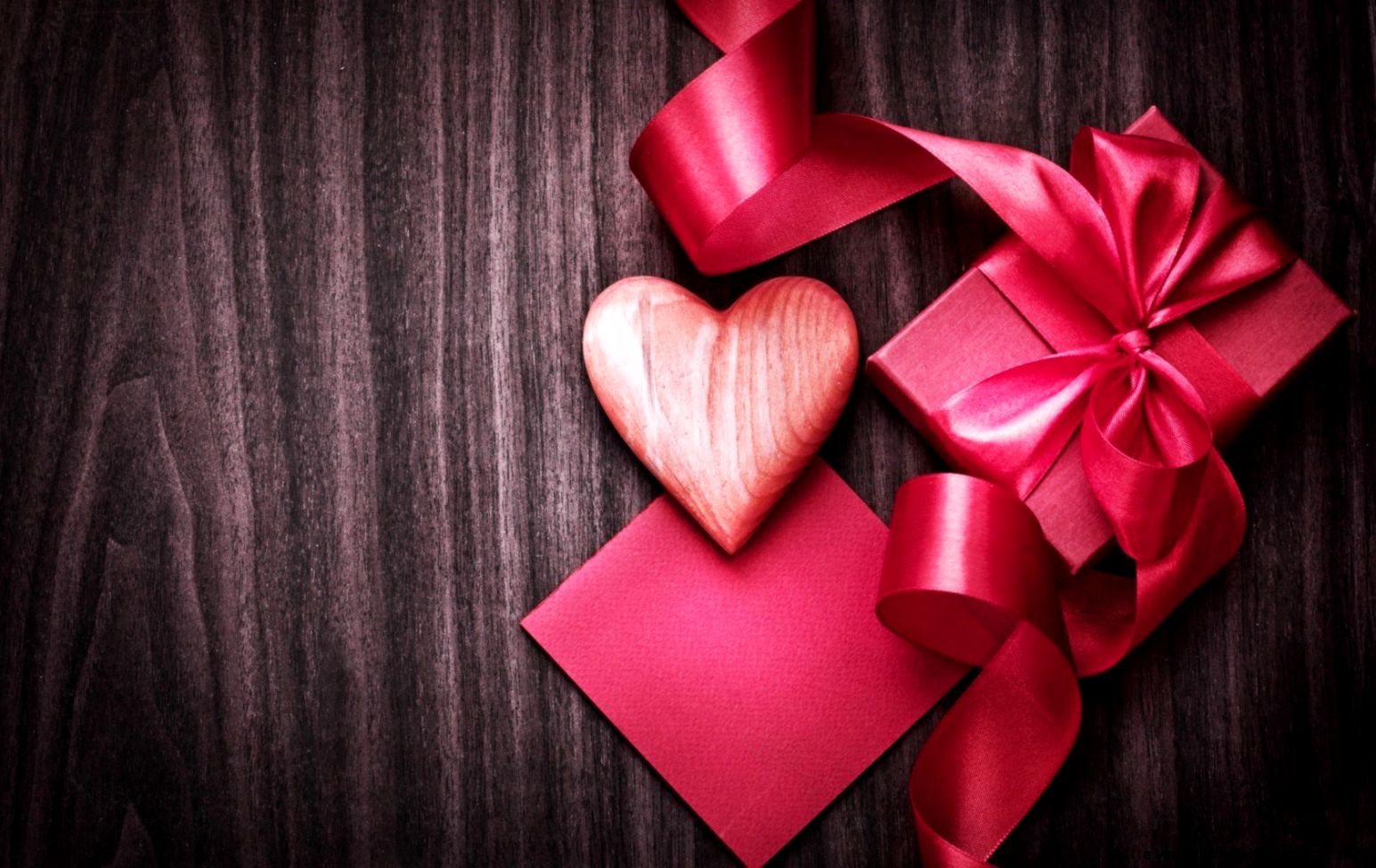 Love Heart Gift Box Ribbon Pink Hd Wallpaper