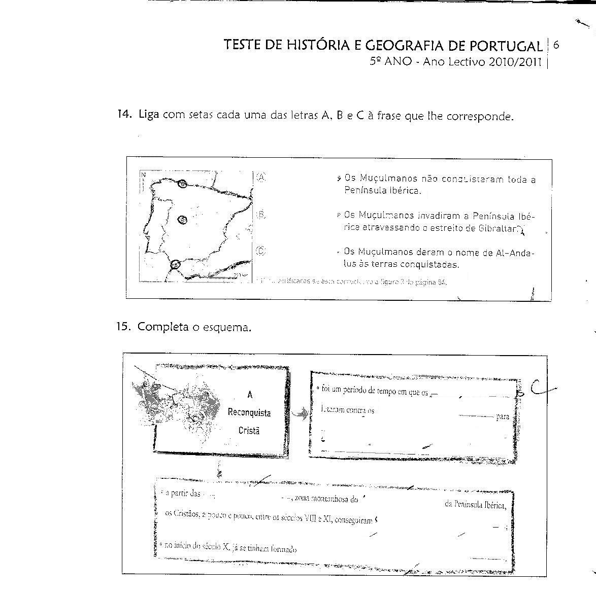 Treina teste historia 5º ano