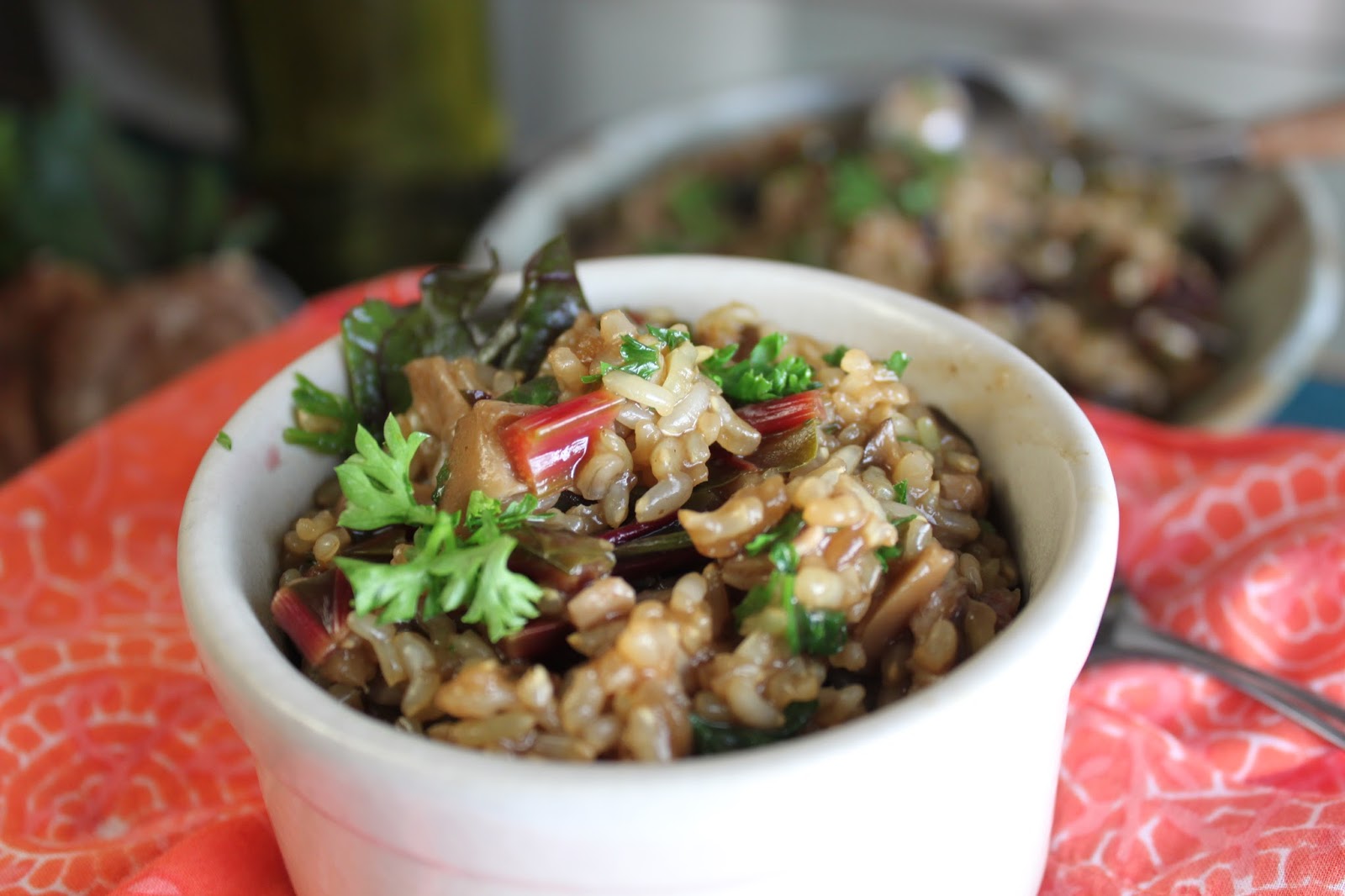 Fat and Happy Blog Mushroom Brown Rice Risotto