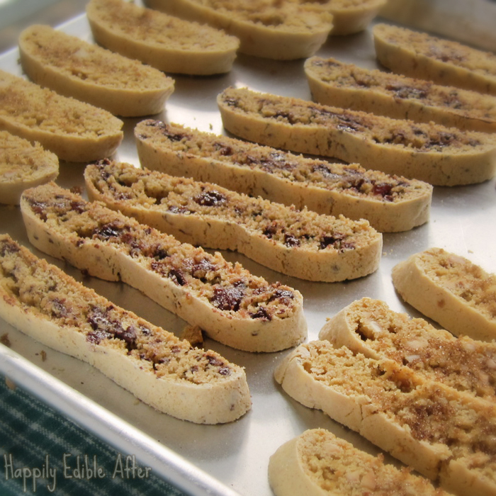 Hazelnut Biscotti and Strawberry & Dark Chocolate Biscotti