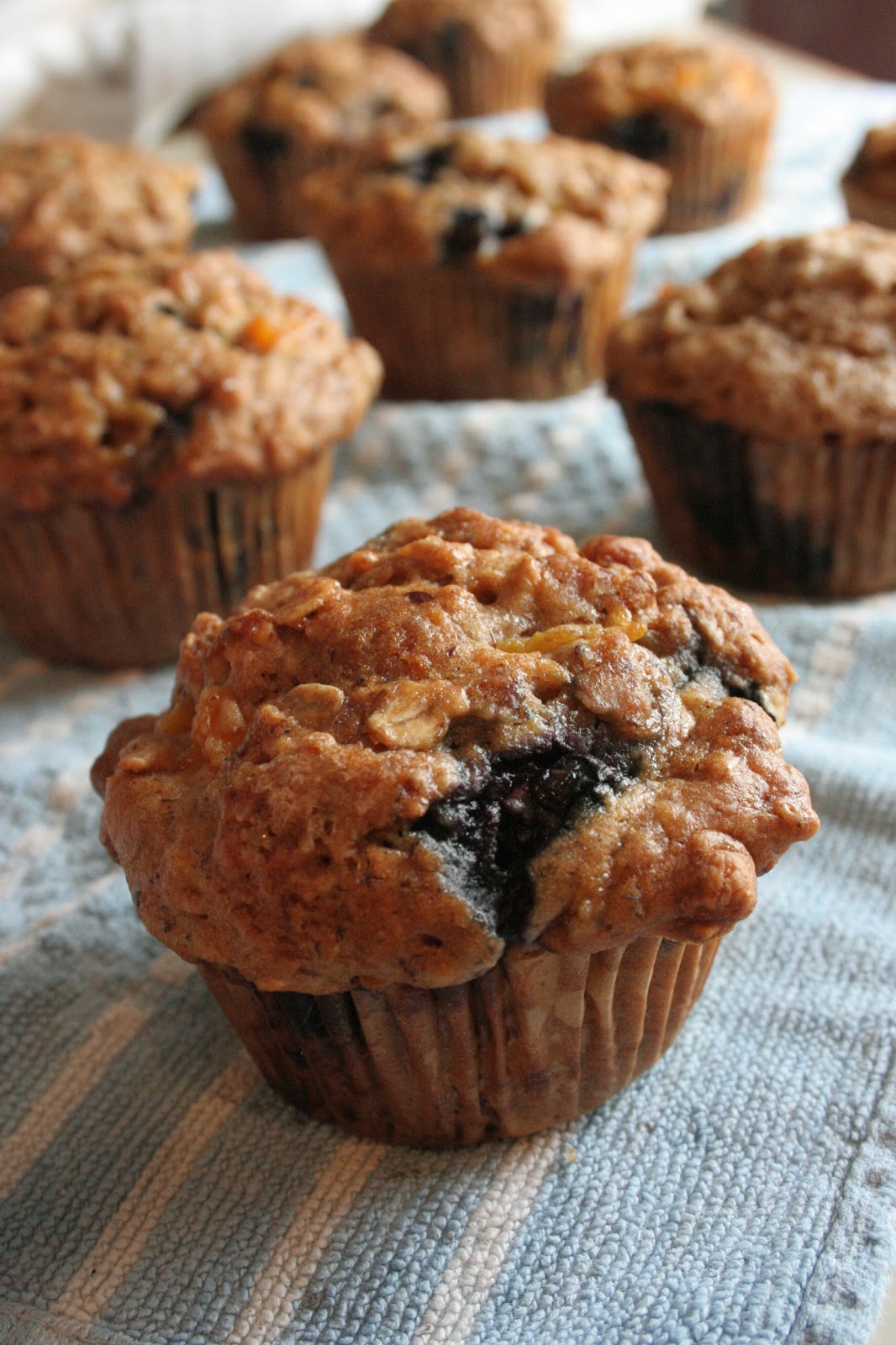 vegAnn's Kitchen Blueberry Peach Oat Muffins (vegan)