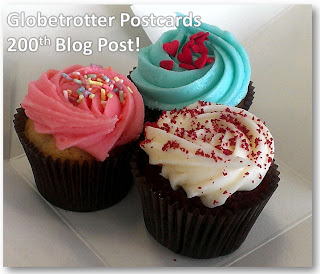 Globetrotter Postcards 200th Blog Post trio of cupcakes