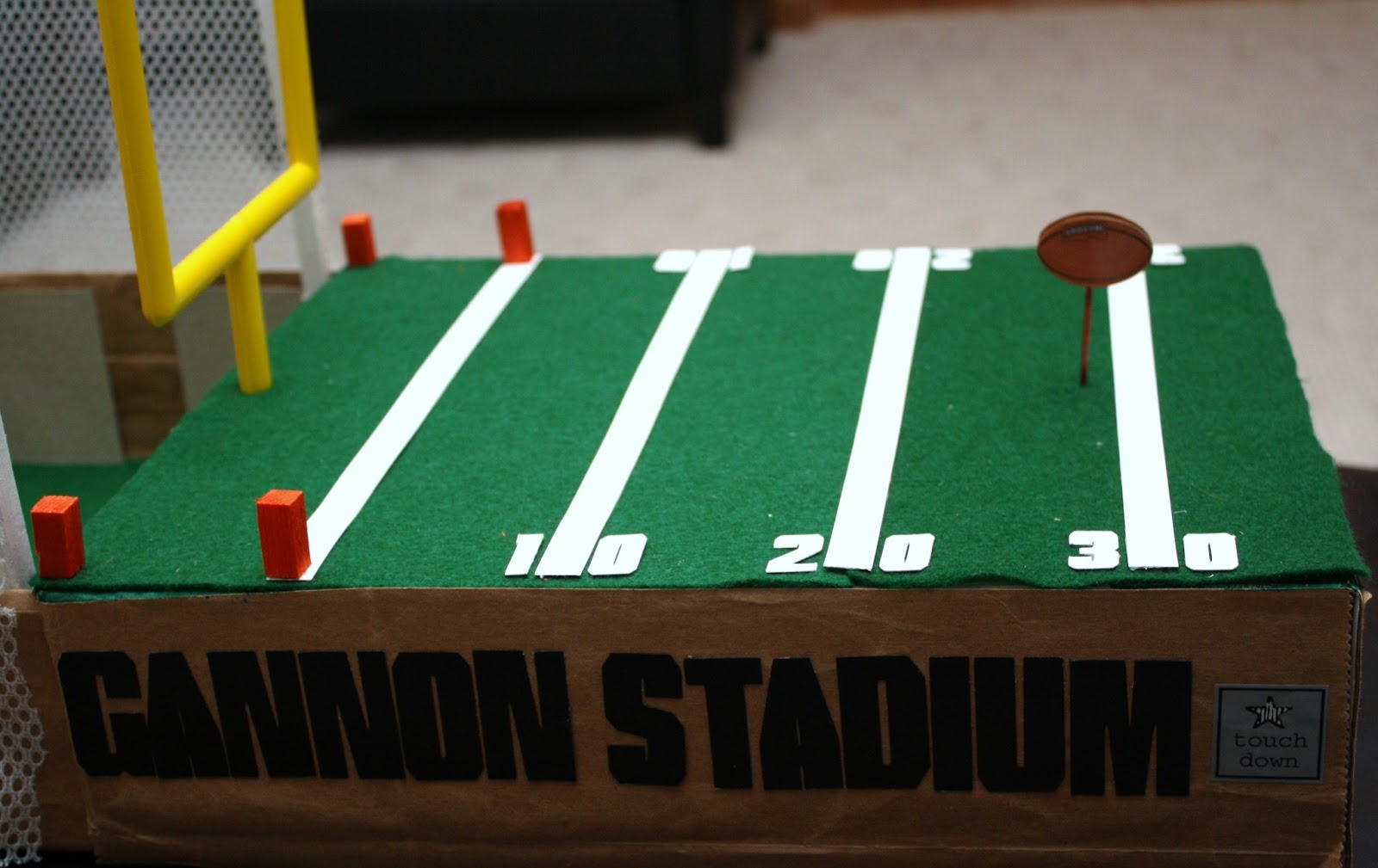 A Valentine Box! Football Field Bits of Paper