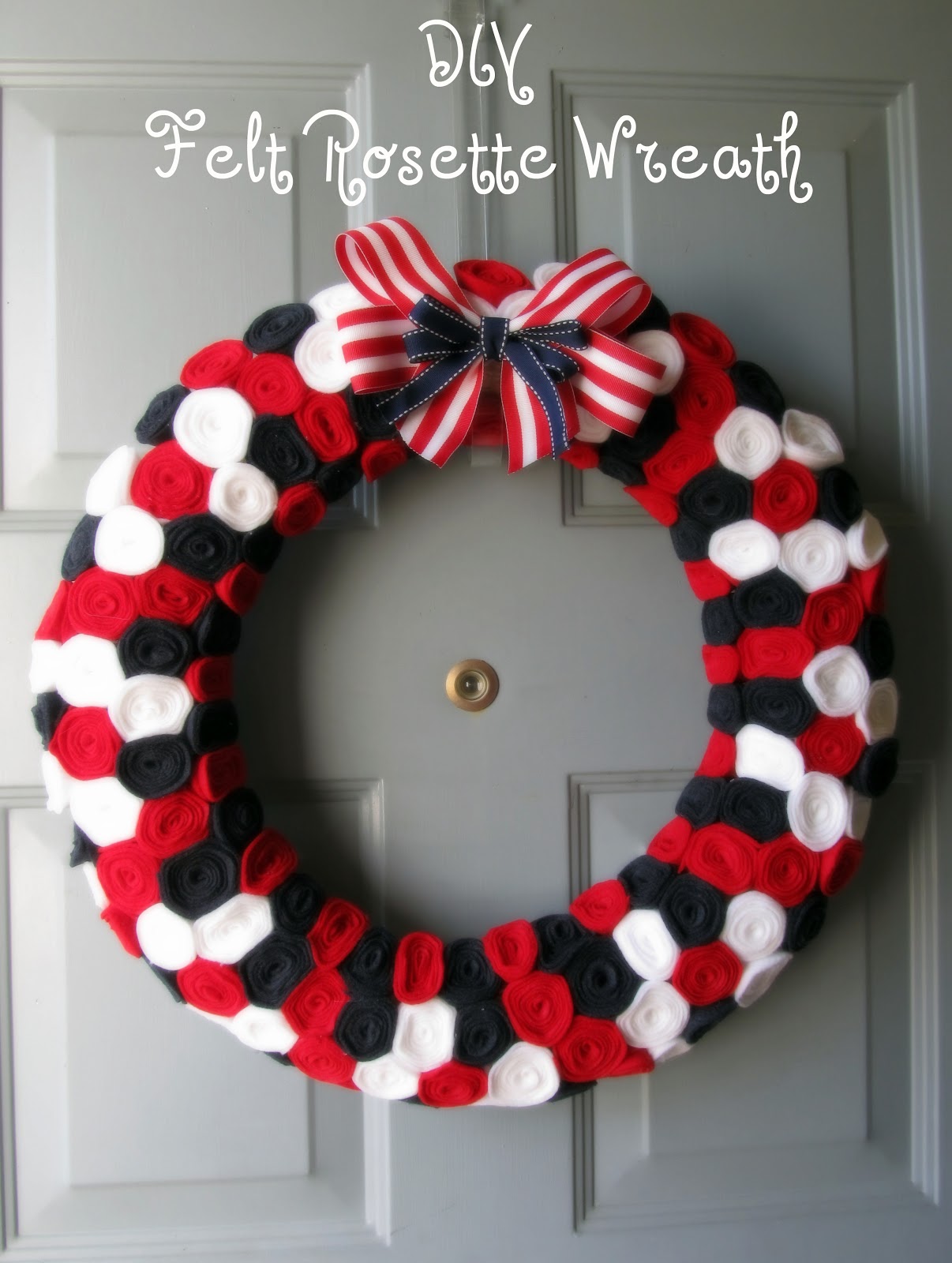 Bit of Blue Sky Tutorial Felt Rosette Wreath