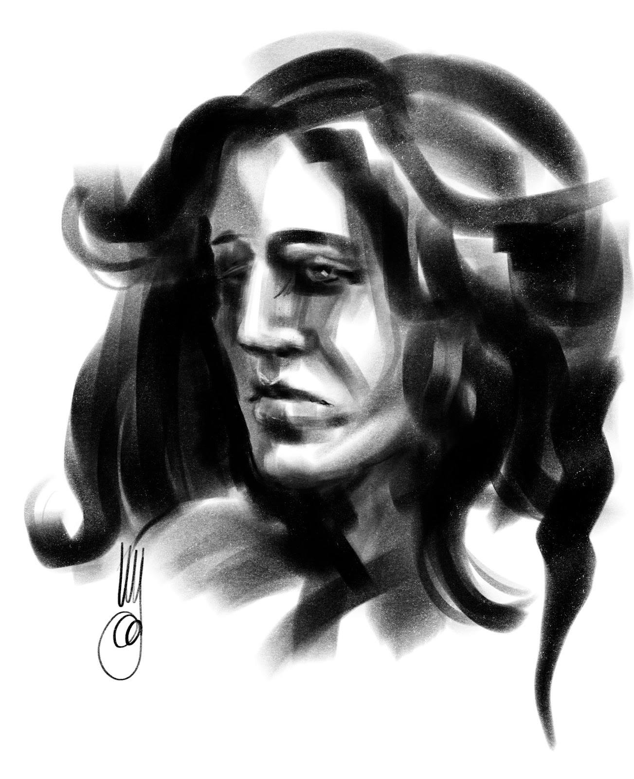 Sketchbook Charcoal portrait