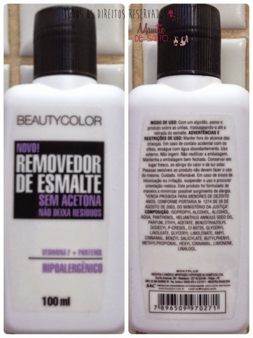removedor de esmalte sem acetona Beauty Color - blog Mamãe de Salto