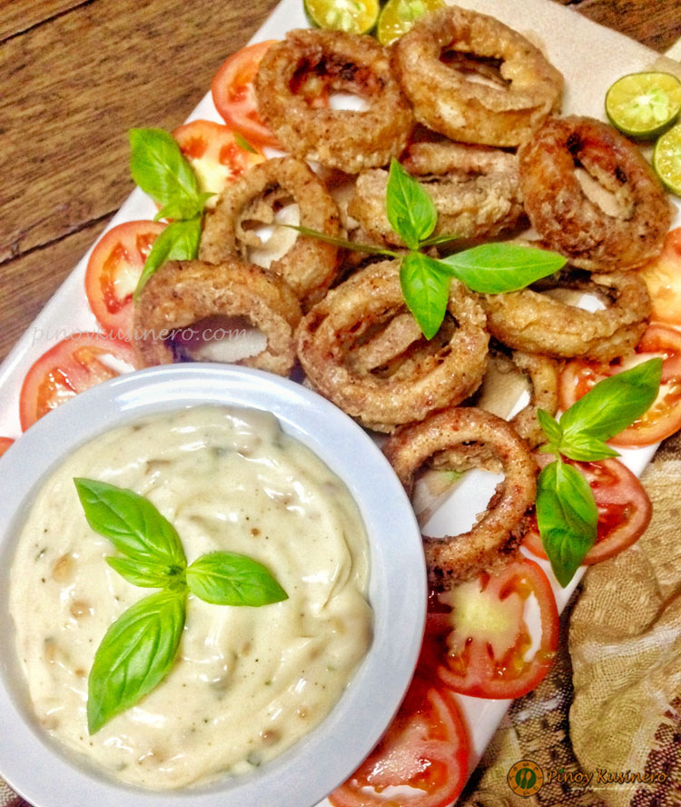 Pritong Pusit/ Calamares Fritos (Fried Squid Rings) with Garlic