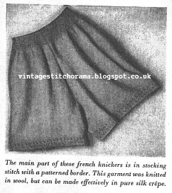 Free Pattern 1940's Knitting - French Knickers