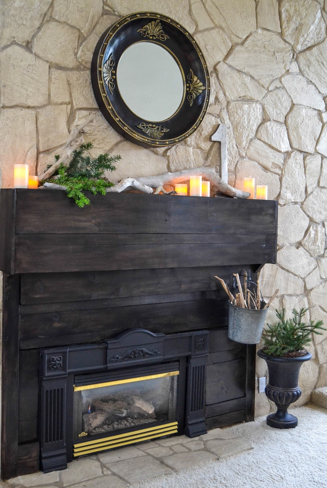 Down to Earth Style Make an Off Centered Fireplace Visually Symmetrical