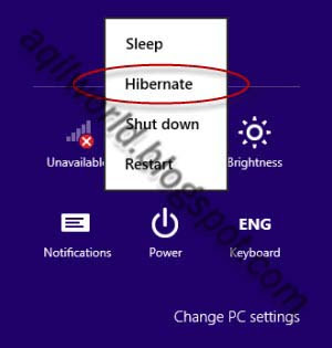 in Windows 8 How to Enable Hibernate Option