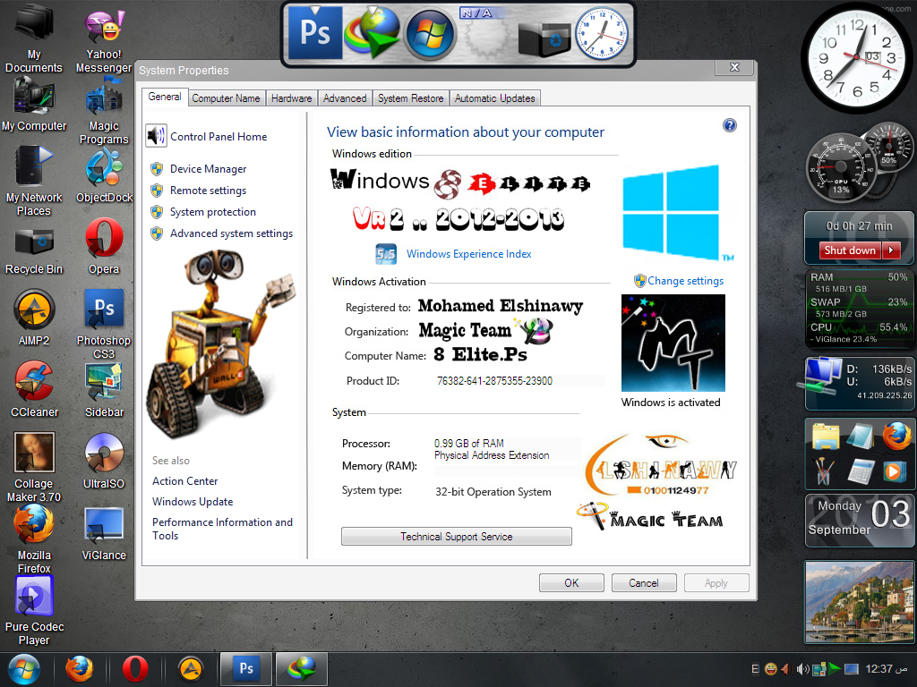 Windows XP Pro 32Bit SP3 10202008 Activated