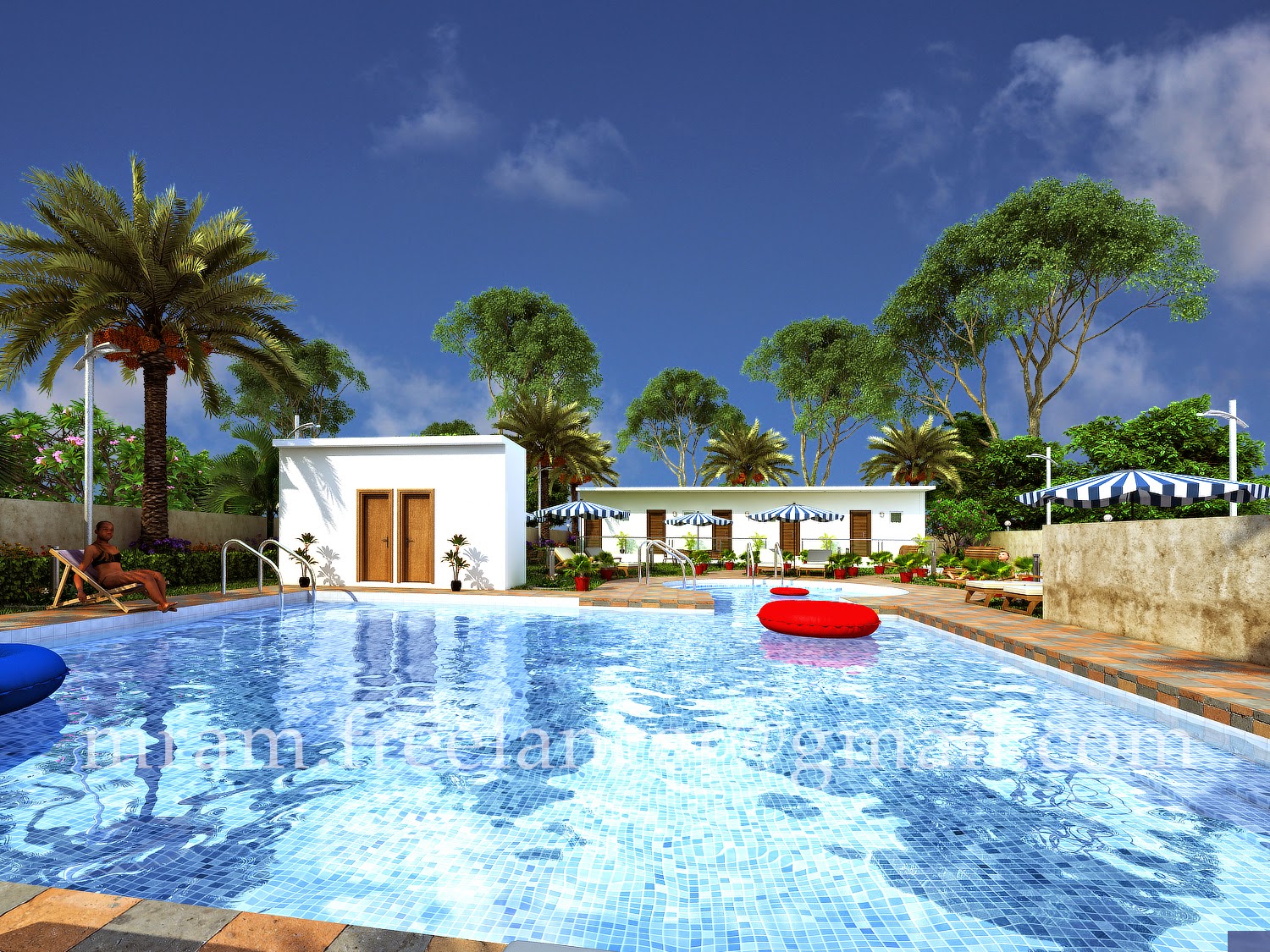 3D Architect Visualisation swimming pool & Play Area