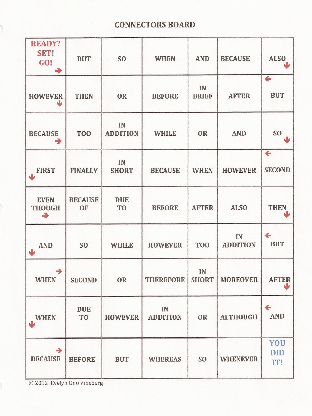 worksheet Conjunctive Adverbs Worksheets many englishes intermediate level connectors chat board this is designed for lower students in the future i will post my more advanced game along wit