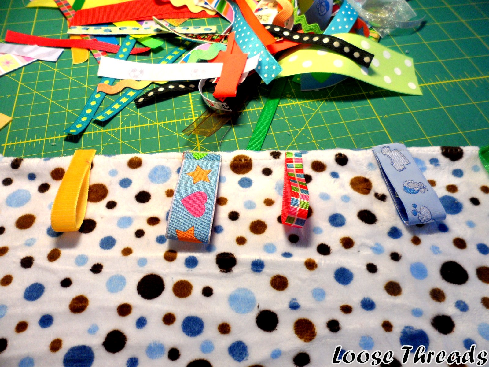 Loose Threads Baby Ribbon Blanket Tutorial