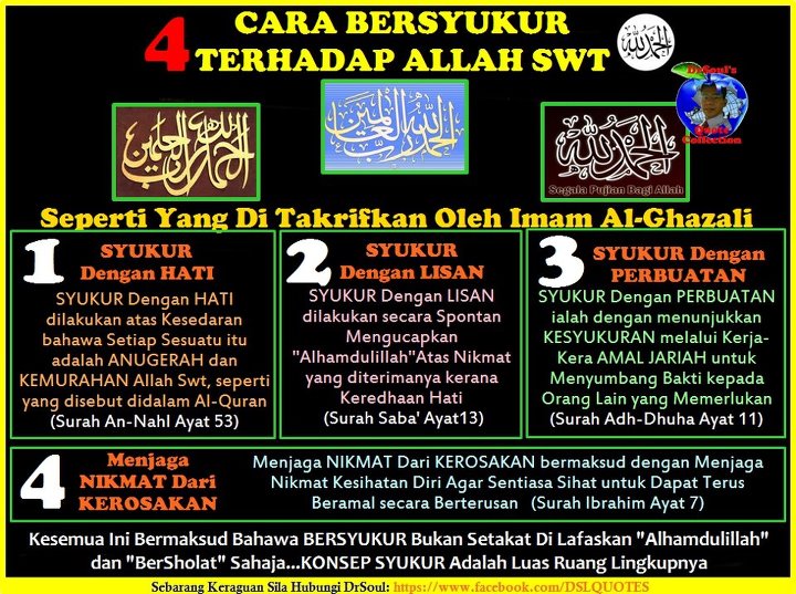 Snek Lazat dan Sedap: 4 Cara Bersyukur kepada ALLAH SWT