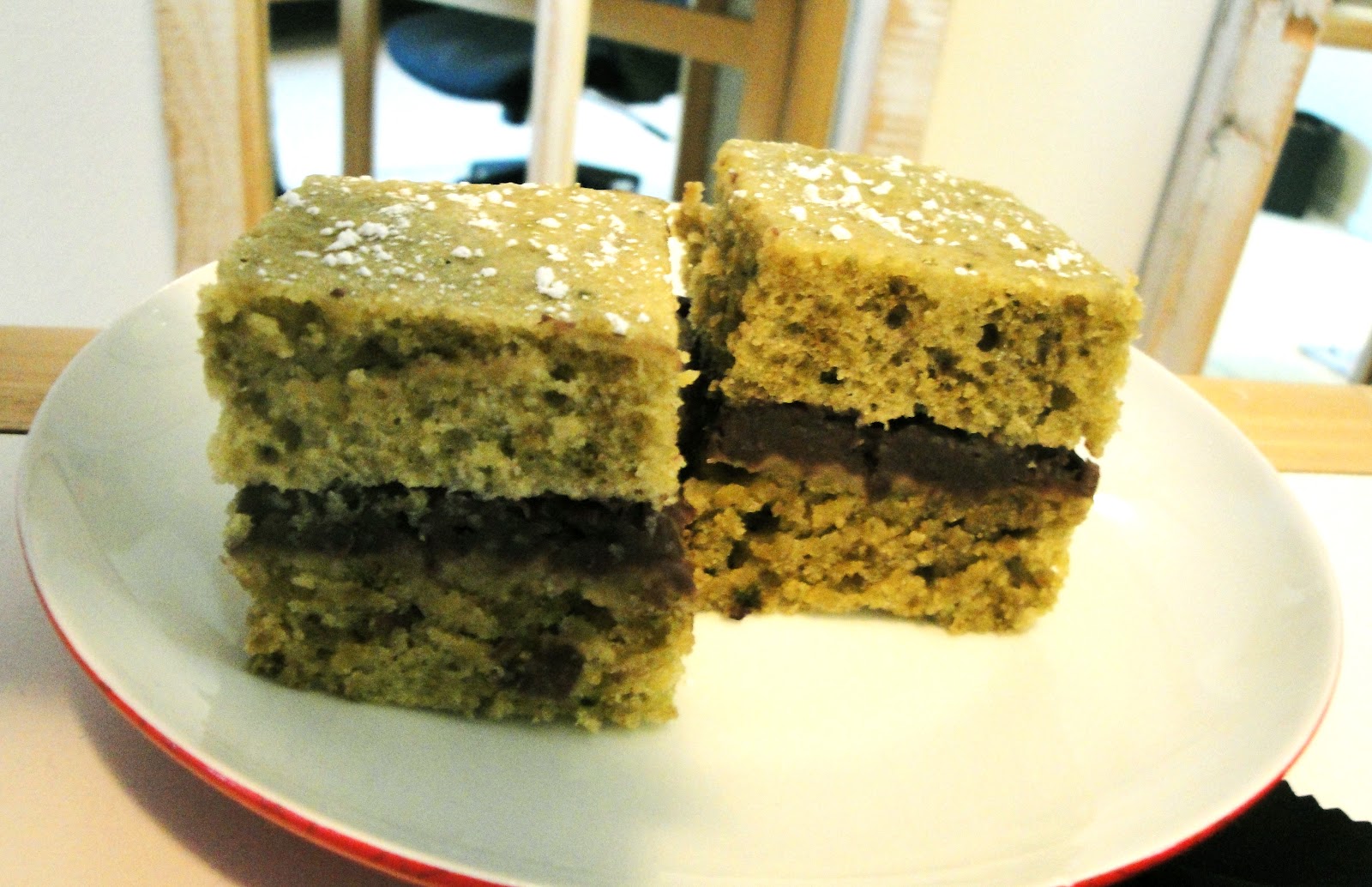 MD cooks for two Green Tea Cake with Red Bean Filling