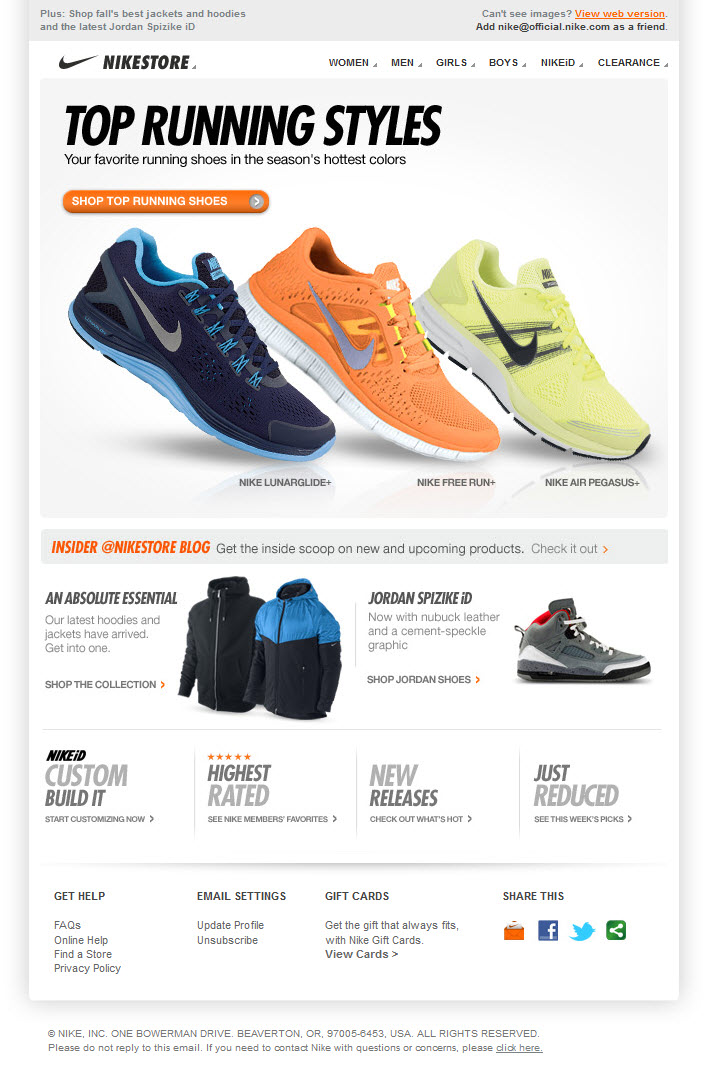 nike email