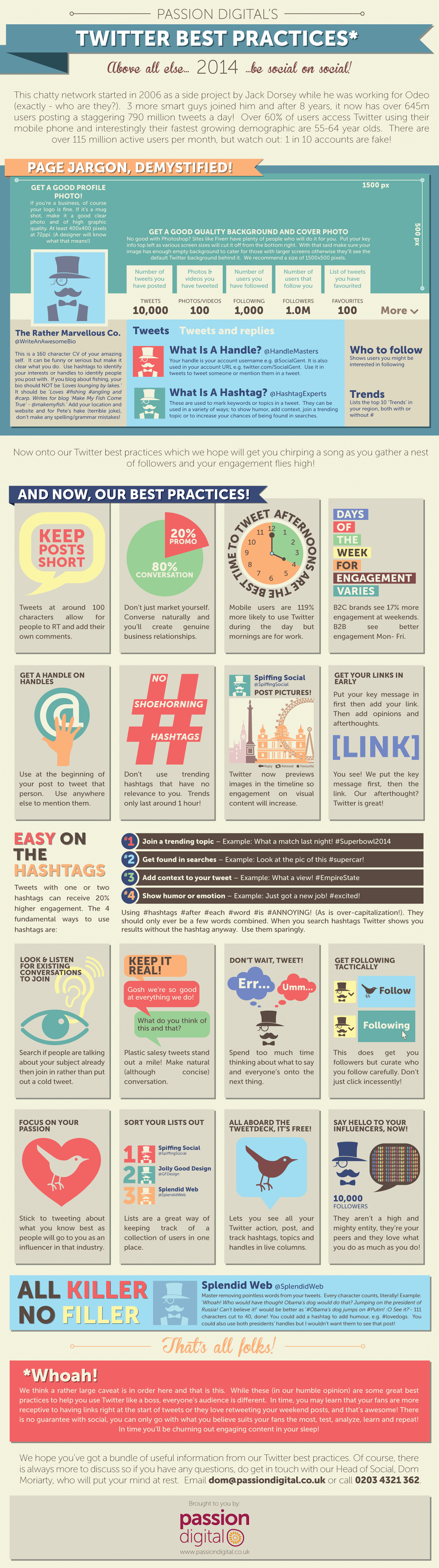 23 Rather Practical Twitter Best Practices for Businesses 2014 - infographic