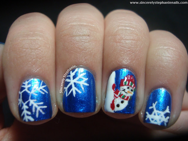 snowman nail art