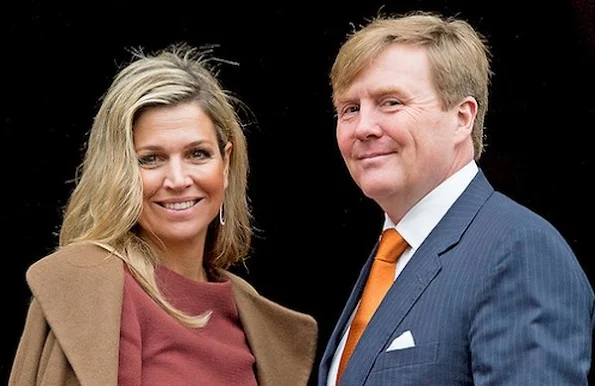King Willem-Alexander and Queen Maxima of The Netherlands meet the European commission at the start of the Dutch European Presidency at the Royal Palace