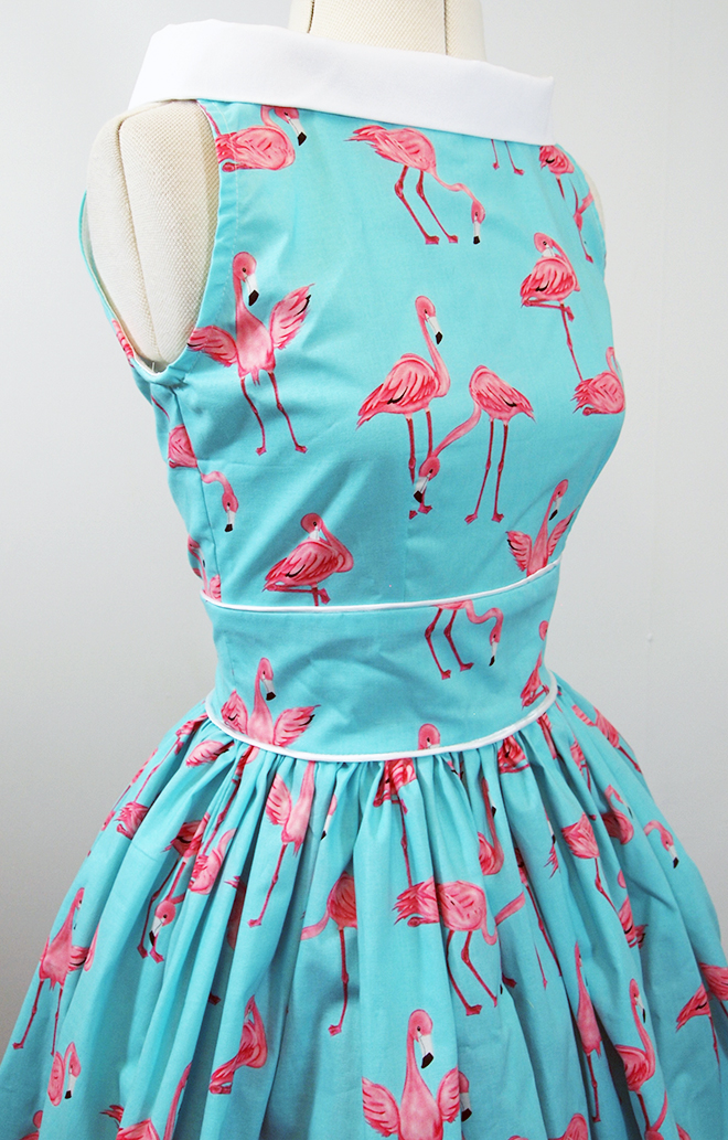 Alexandra King Vintage Inspired Clothing. Pink Flamingos Dress