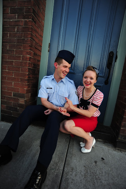 Flashback Summer- And So It Begins... 1940s military couple photography shoot
