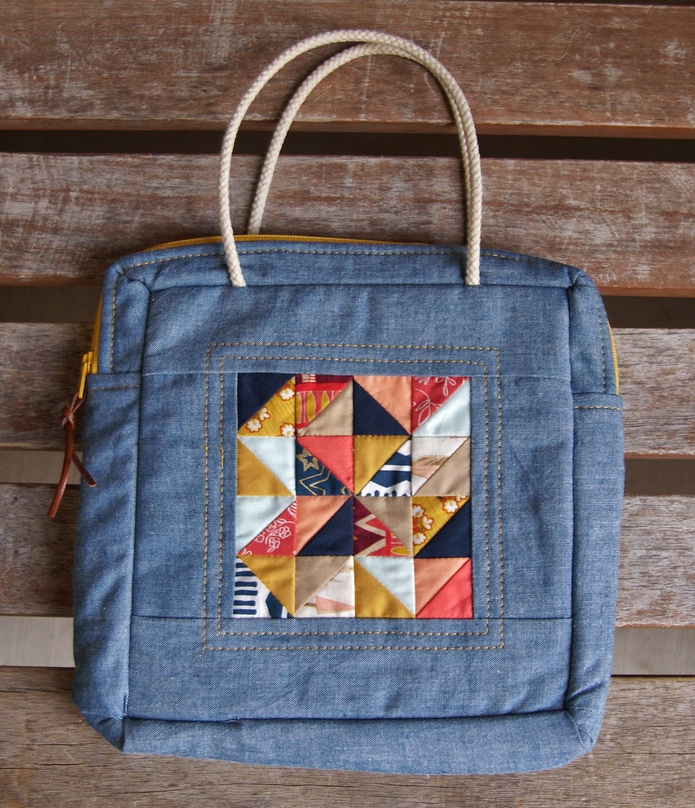 Wild and Free Mosaic Bag by Heidi Staples of Fabric Mutt