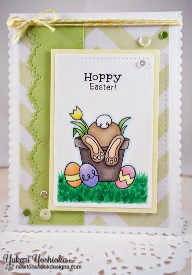 Easter Bunny Butt Card by Yukari Yoshioka | Bunny Hop Stamp set by Newton's Nook Designs