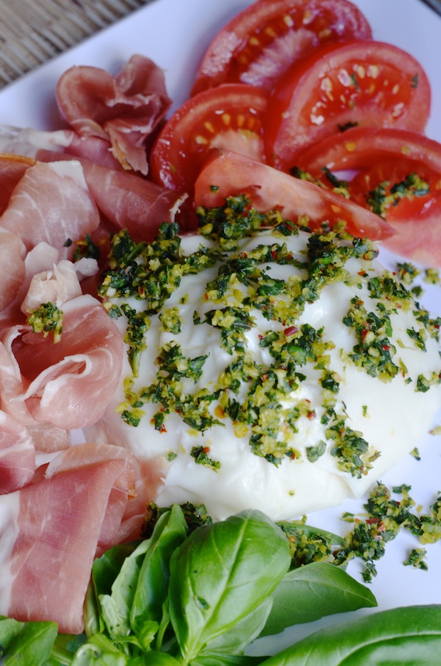 Burrata with Spicy Basil Gremolata Always Order Dessert