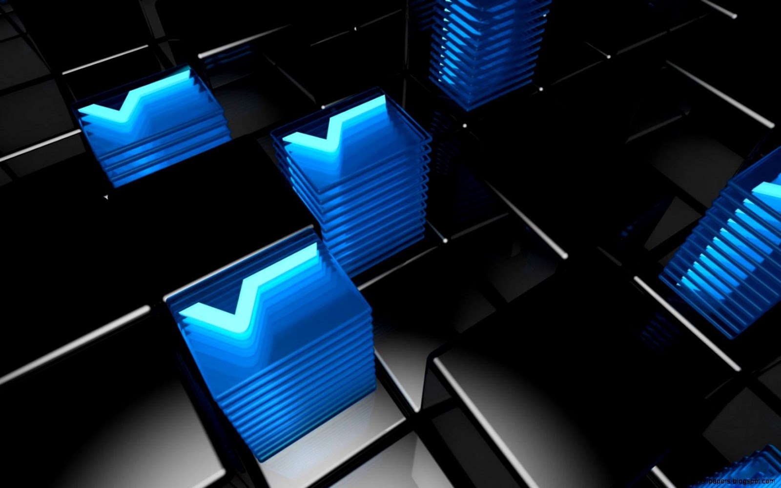 3D Abstract Desktop Blue