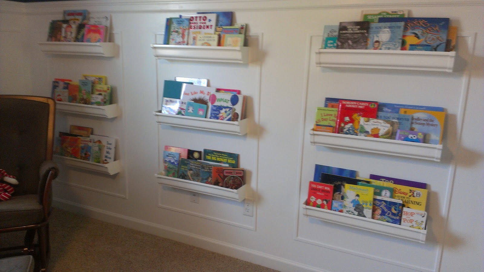 Purposeful Productions DIY Gutter Bookshelves