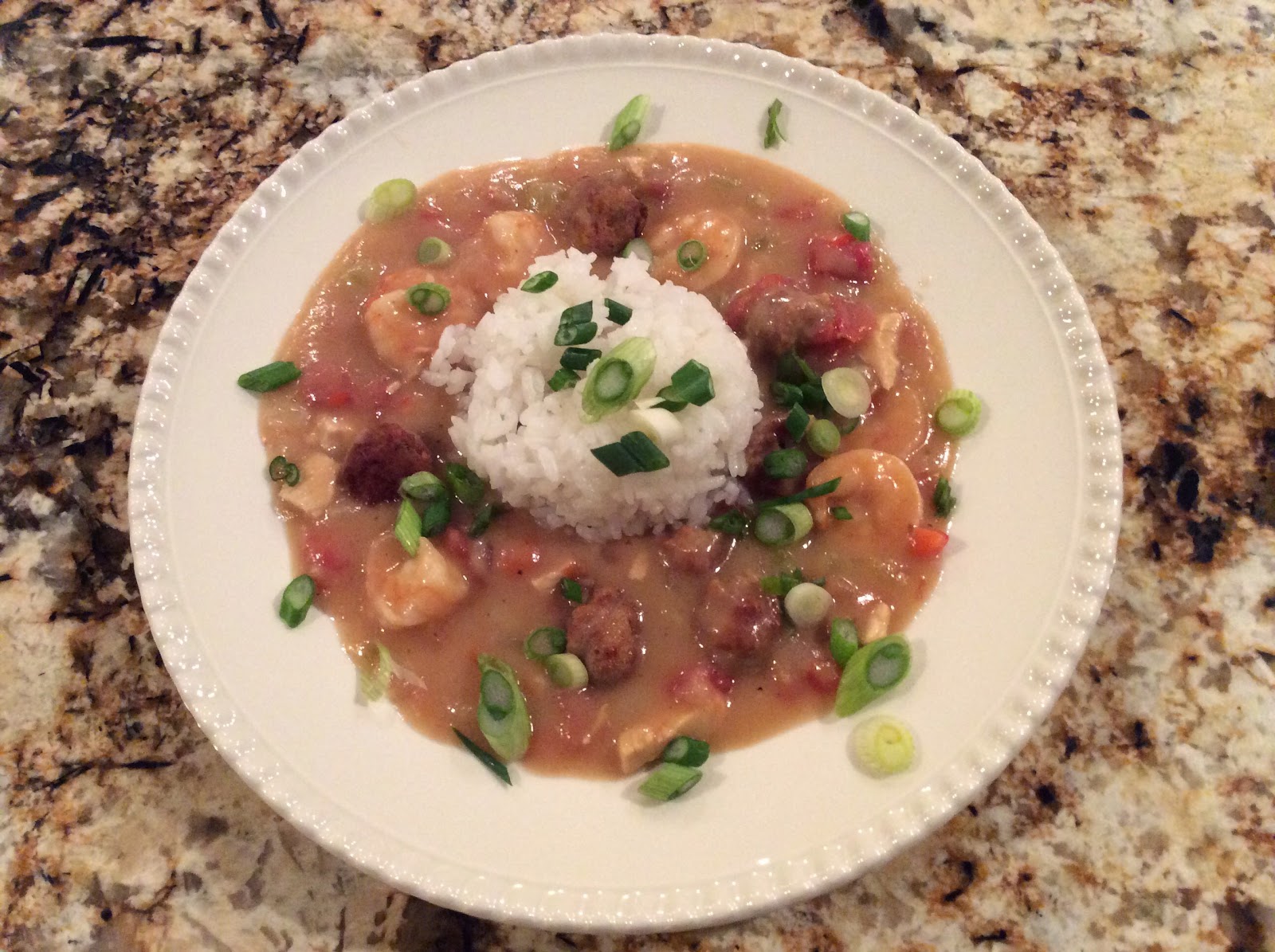 What's Cooking at the Bullmann's Chicken, Shrimp and Sausage Etouffee
