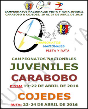 Campeonatos Nacionales Juveniles Pista y Ruta  2016 Resultados