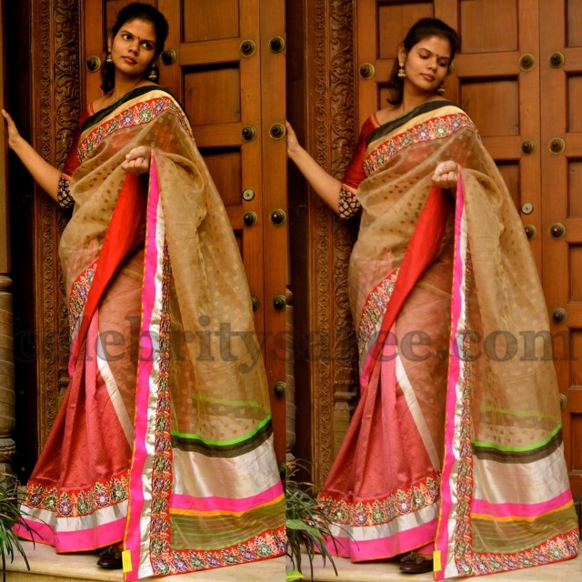 Rare Colors Tissue Saree - Saree Blouse Patterns