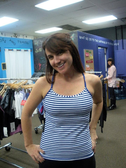 lululemon pigment blue striped power y tank