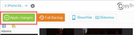 apply changes button in copytrans photo