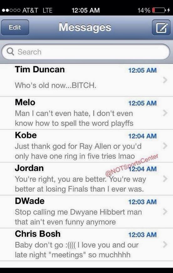 MY SPIZZOT: Lebron James Leaked Text Messages?!?!