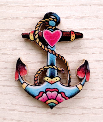 Modern Anchor Tattoo