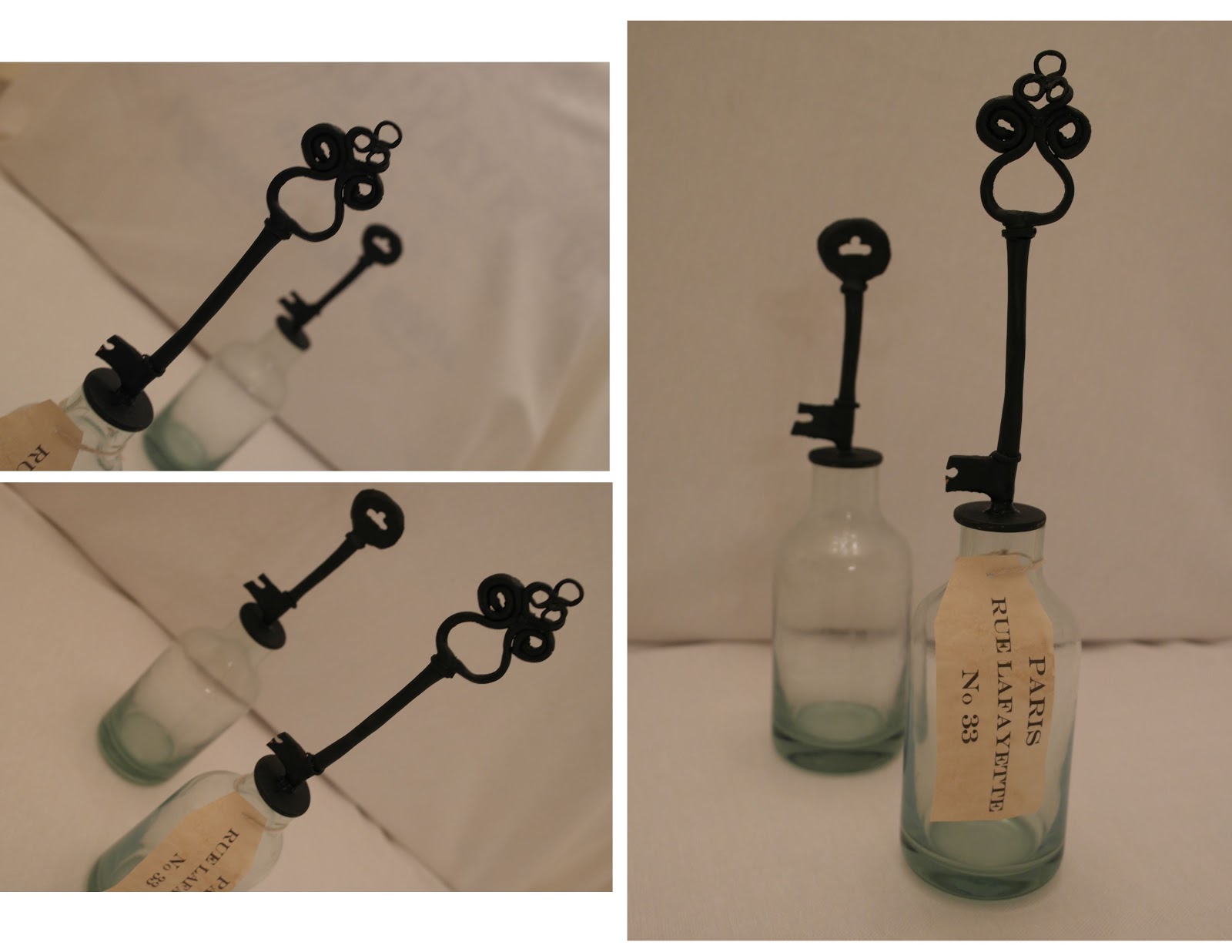 pottery barn inspired key bottles (clay key tutorial)