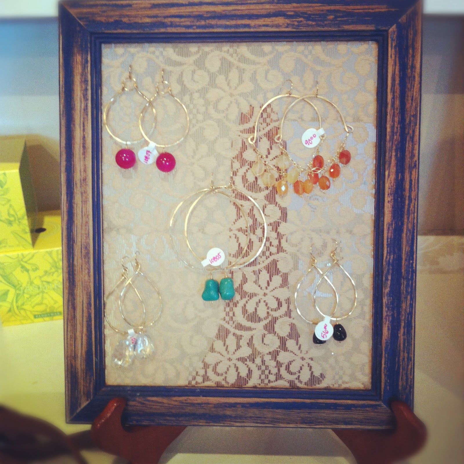 DIY Recycled Frame Earring Rack ROSERAGS