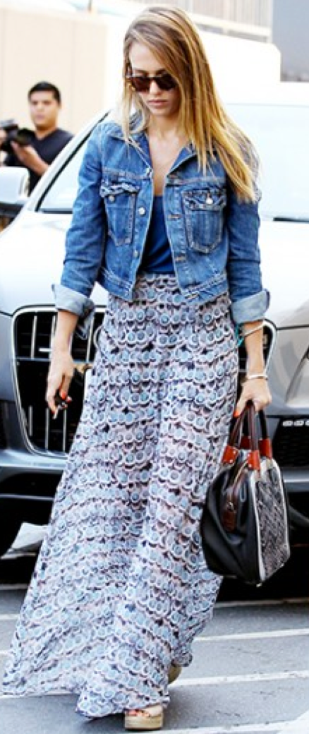 maxi dresses with jean jackets