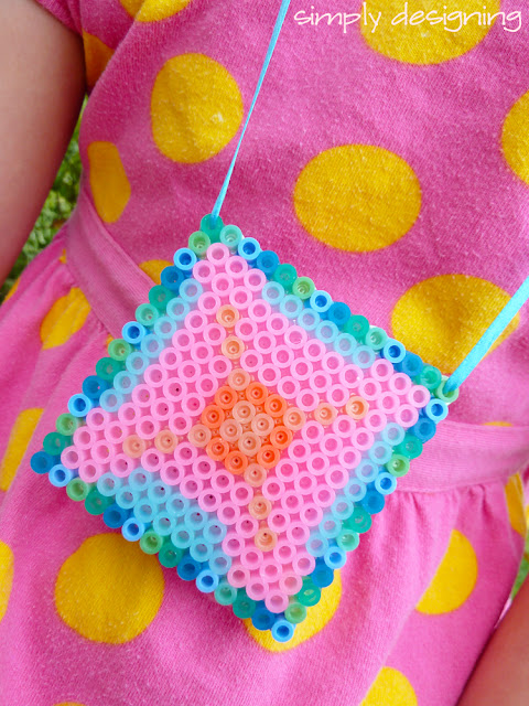 Perler Beads Necklace (aka Hot Beads) #summerofjoann #spon @JoAnn Perler Beads Necklace (aka Hot Beads) #summerofjoann #spon @JoAnn