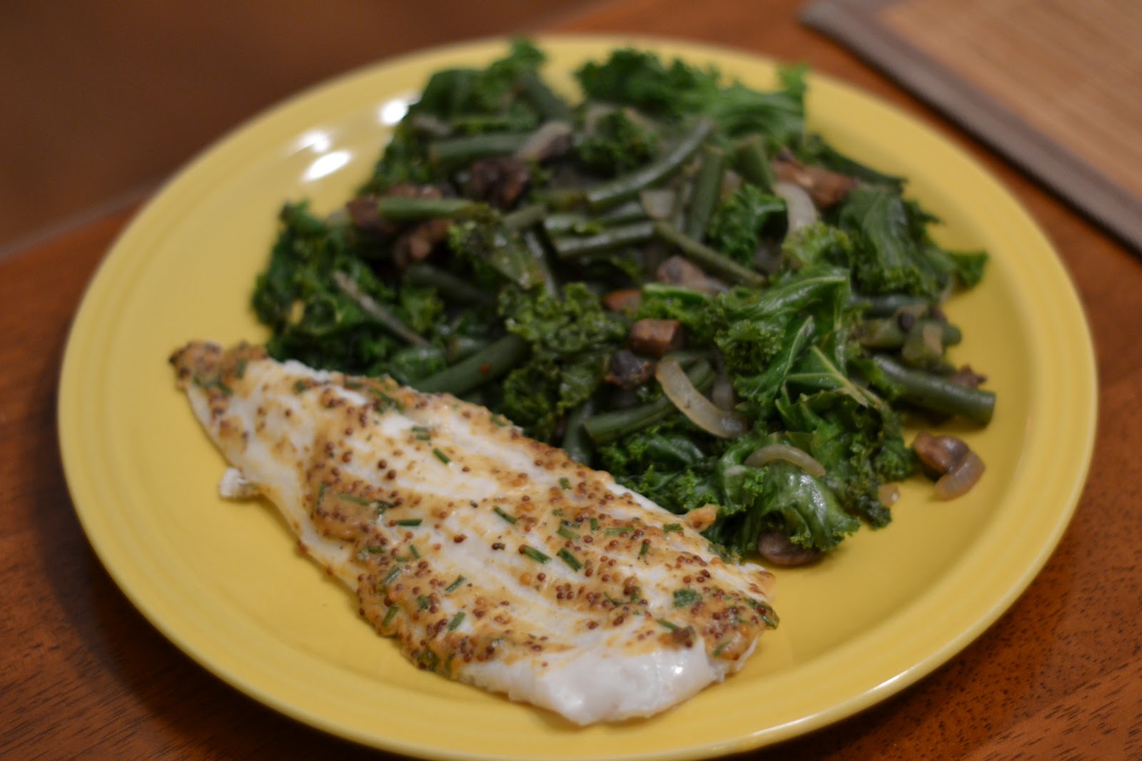 the eibls Tilapia and a side of kale
