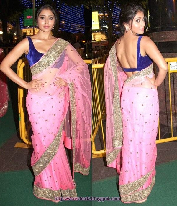 Hot Saree Backs: Shriya Saran exposing her back in saree