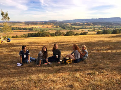 Delphian School students enjoy the view of the Willamette Valley