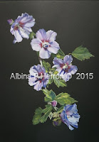 rose of sharon-gouache on black paper © 2015 albina p herron