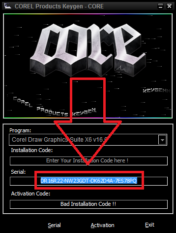 corel draw x6 serial number and activation code free