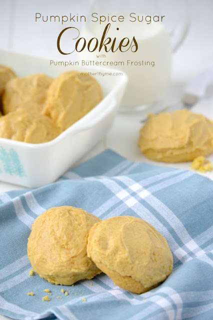 pumpkin spice sugar cookies with pumpkin buttercream frosting