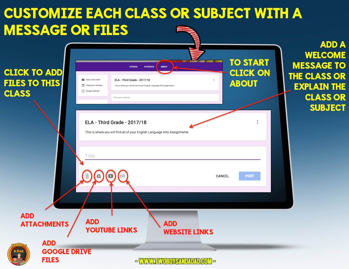 Customize the set up of your Google Classroom